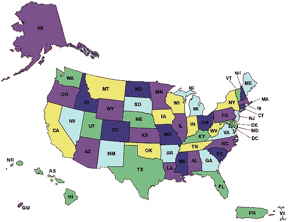 Map highlighting Hickory and surrounding counties affected by HUD income limits
