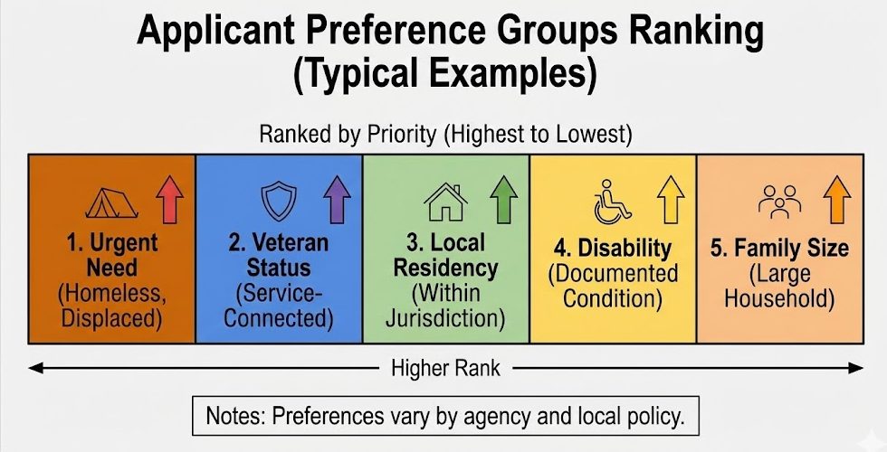 Priority categories used by housing authorities